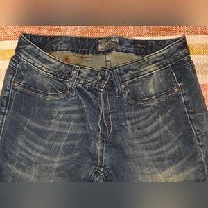 Express Blue Skinny Jeans with Classic Fading